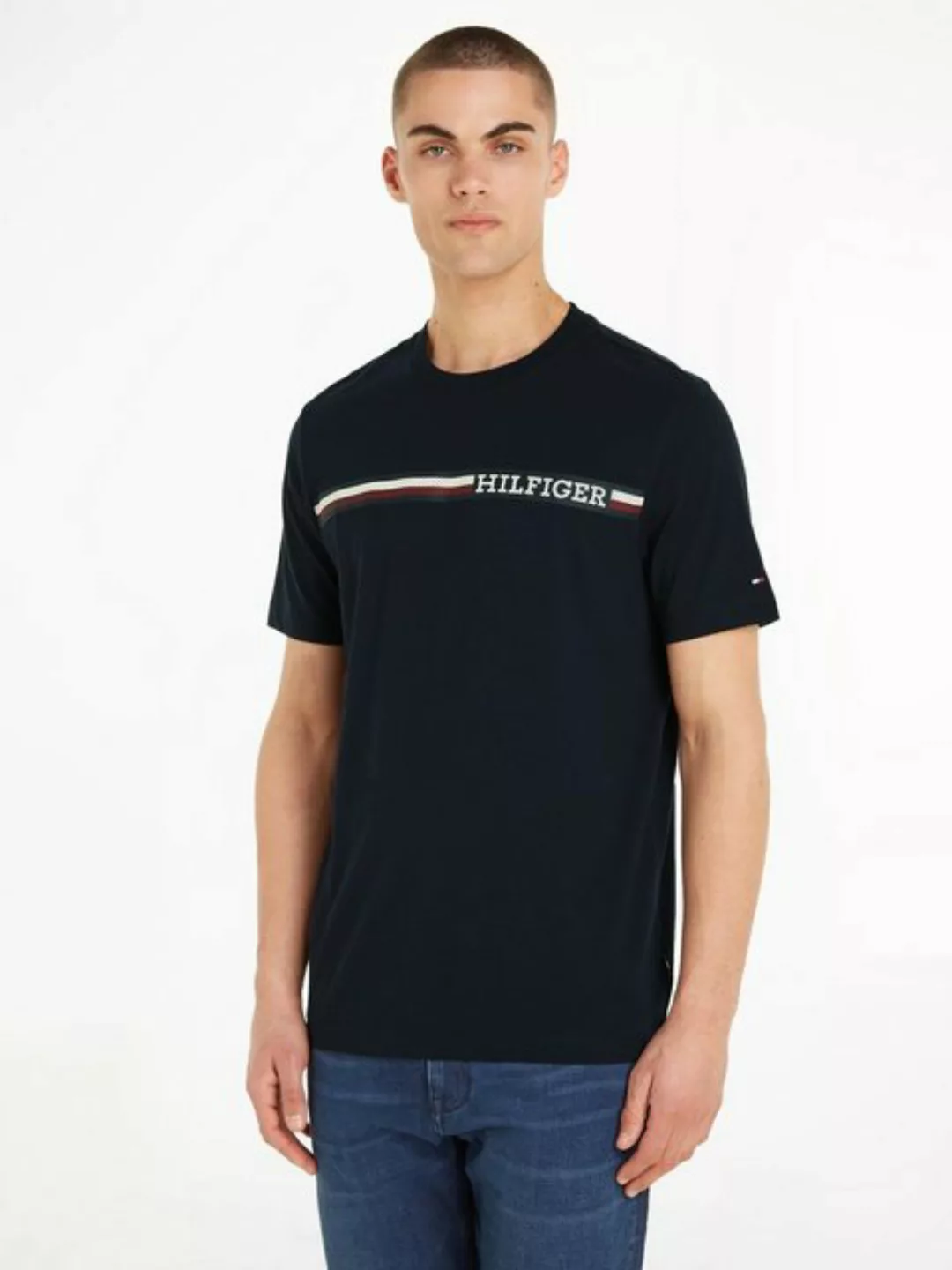 Tommy Hilfiger T-Shirt MONOTYPE CHEST STRIPE TEE mit Markenlogo günstig online kaufen