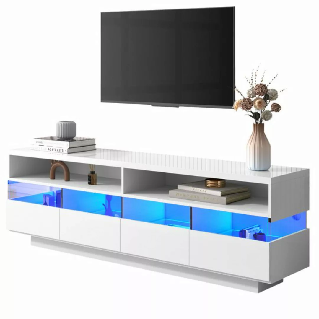 DOPWii TV-Schrank TV-Schrank,Hochglanz-TV-Schranktisch,Lowboard mit LED-Bel günstig online kaufen