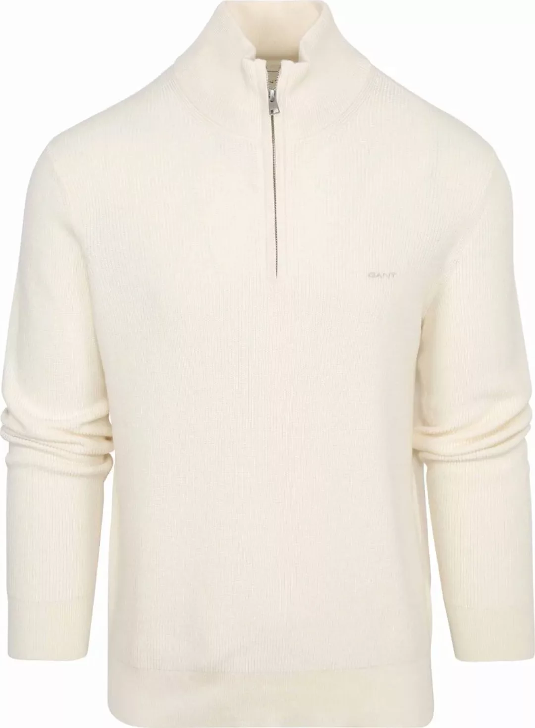 Gant Halfzip Pullover Wool Mix Ecru - Größe 3XL günstig online kaufen