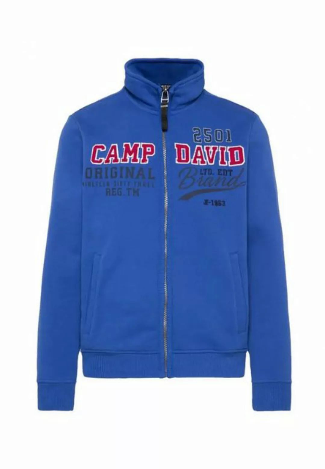 CAMP DAVID Sweatjacke Jacke Sweatjacke mit Stehkragen, seitlichen (1-tlg) günstig online kaufen