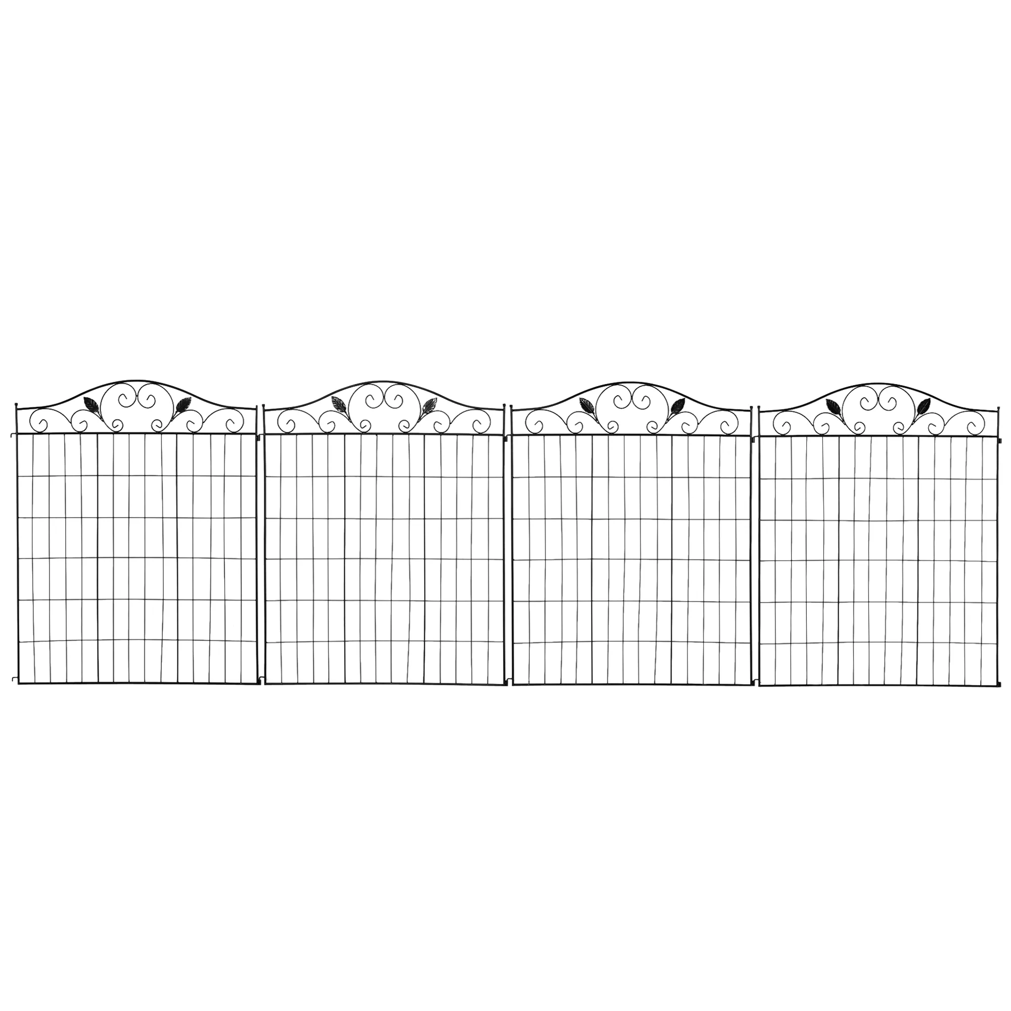 Outsunny Gartenzaun 4er Set  Dekorativer Metallzaun, 365x112cm, für Balkon günstig online kaufen