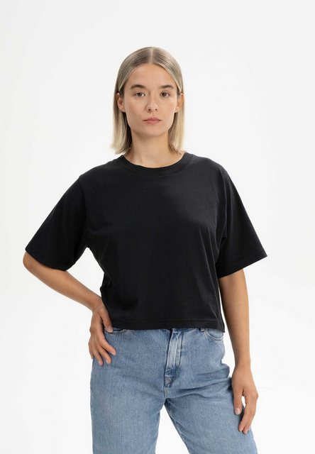 MELA Kurzarmshirt Cropped T-Shirt DESNA Rippbündchen günstig online kaufen