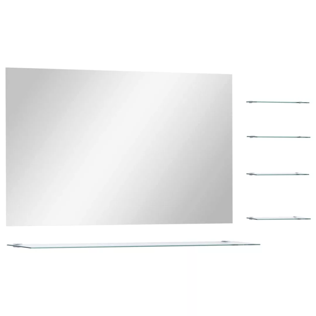 Wandspiegel Mit 5 Ablagen Silbern 100×60 Cm günstig online kaufen