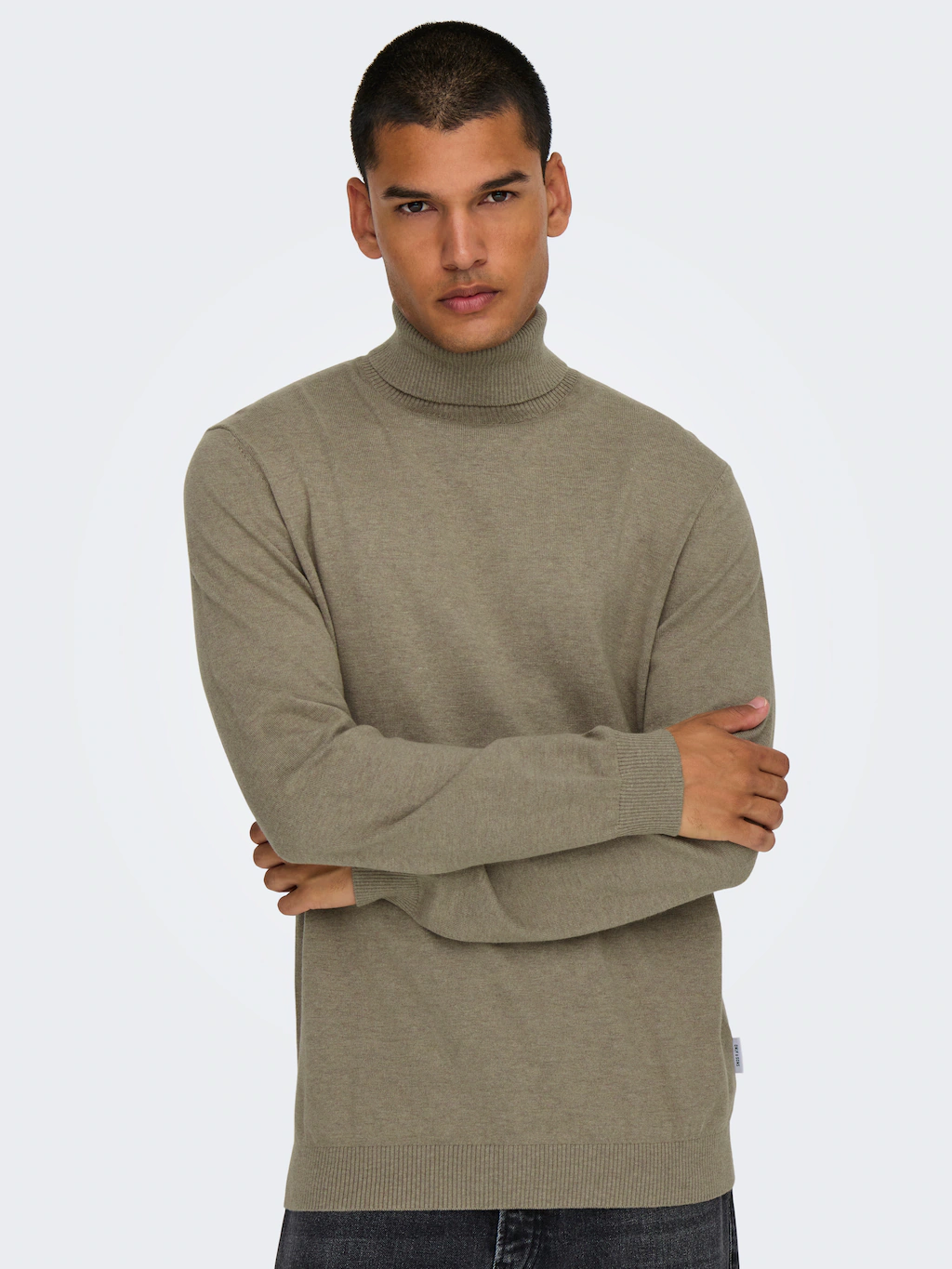 ONLY & SONS Stehkragenpullover "ONSLOUI REG 12 MEL ROLL KNIT NOOS" günstig online kaufen