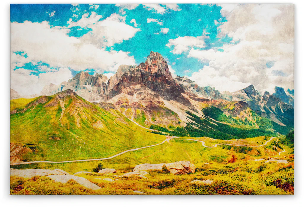 A.S. Création Leinwandbild "dolomiti", Kunst-Berge-Kinder, (1 St.), Keilrah günstig online kaufen