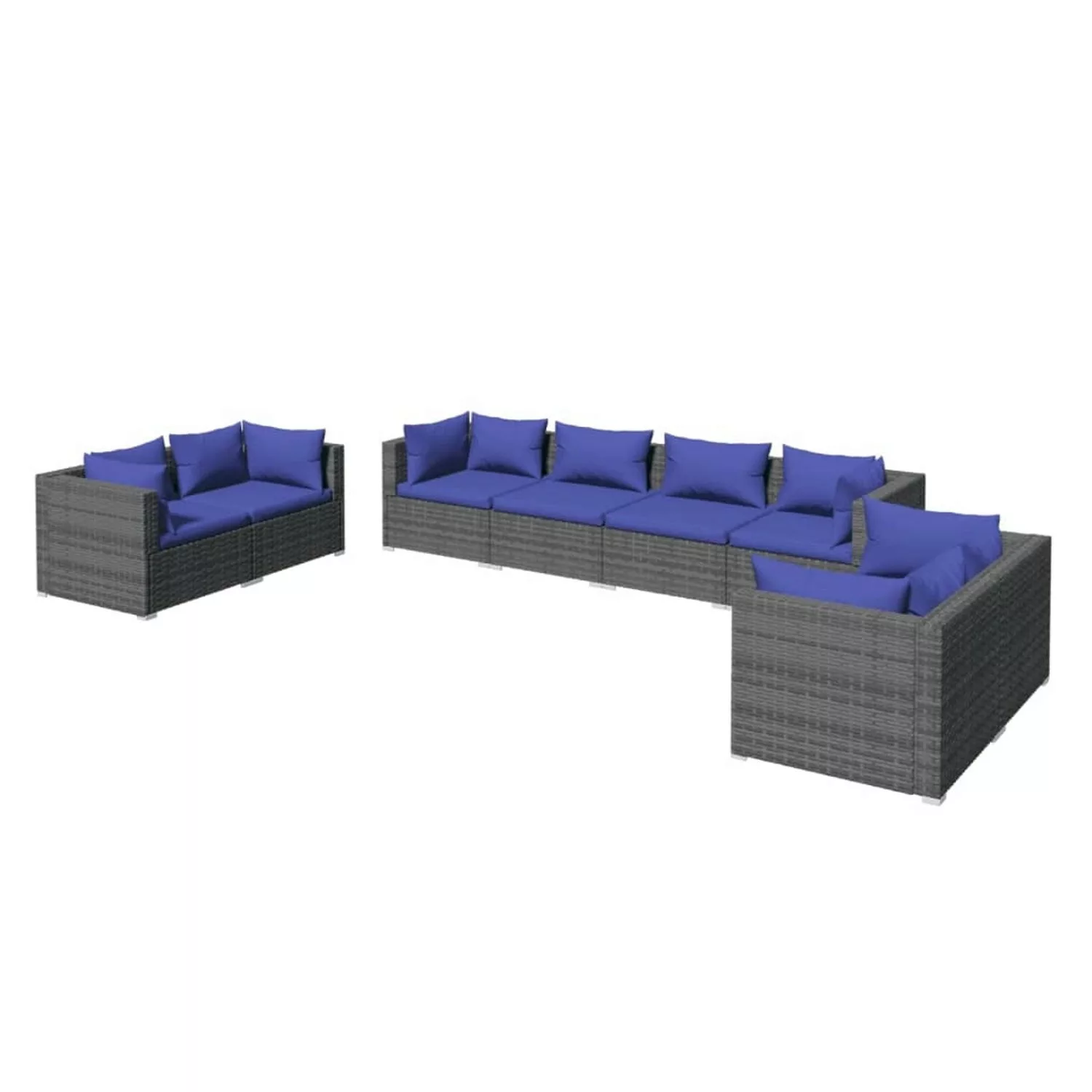 vidaXL 8-tlg Garten-Lounge-Set mit Kissen Poly Rattan Grau Modell 41 günstig online kaufen