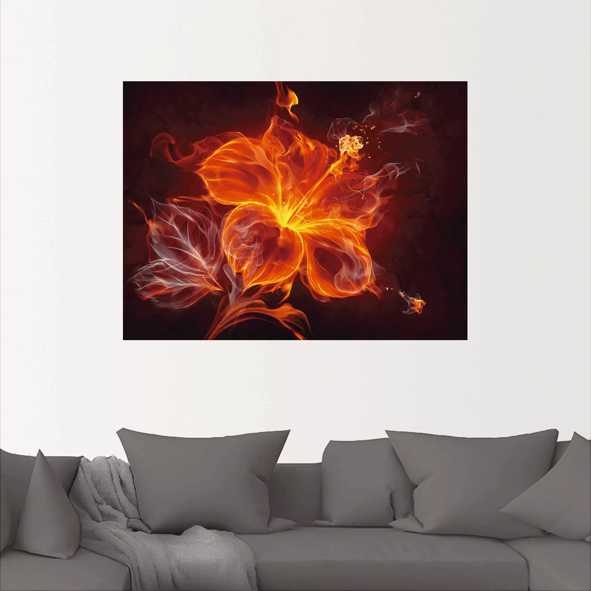 Artland Wandbild "Feuerblume", Blumen, (1 St.), als Leinwandbild, Poster, W günstig online kaufen