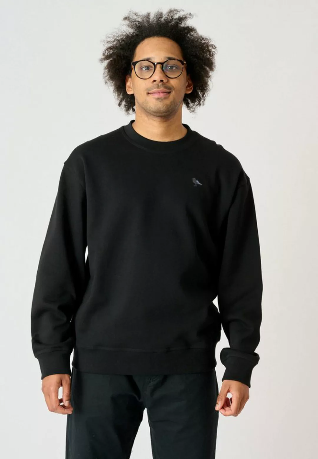 Cleptomanicx Sweatshirt Embro Gull Mono mit schöner Stickerei günstig online kaufen