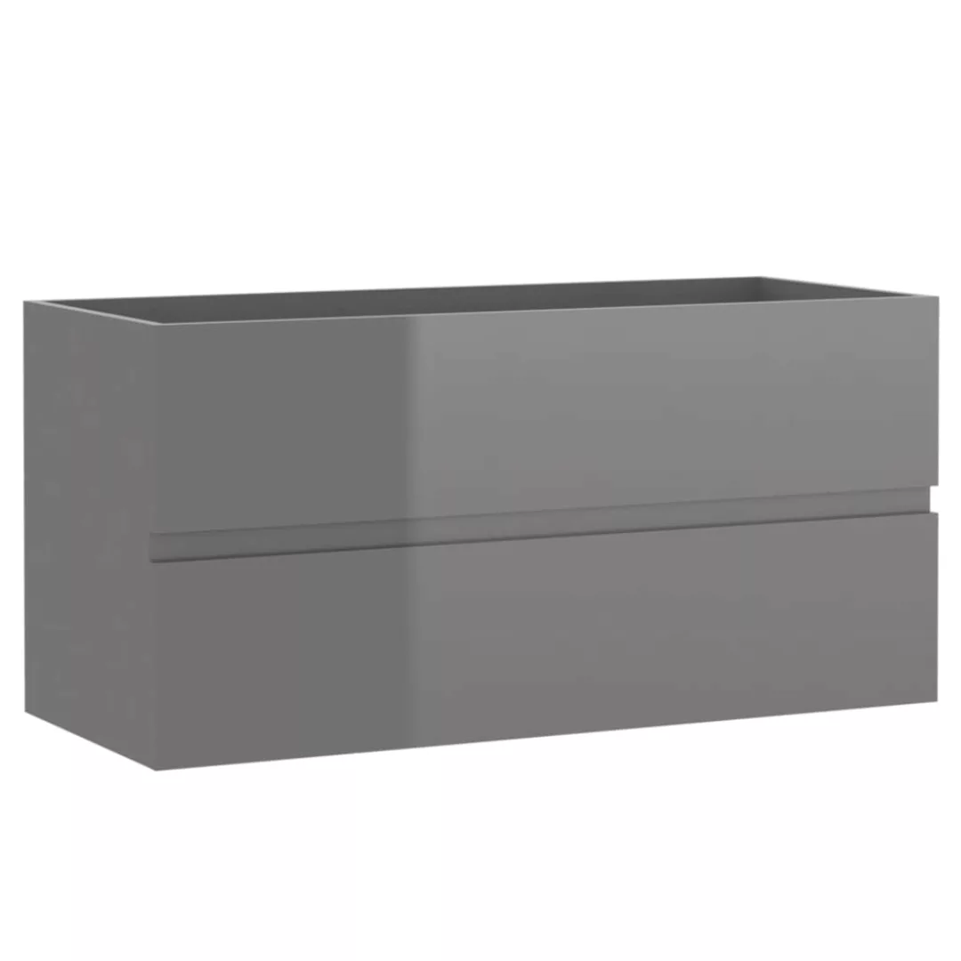 Waschbeckenunterschrank Hochglanz-grau 90x38,5x45 Cm Spanplatte günstig online kaufen