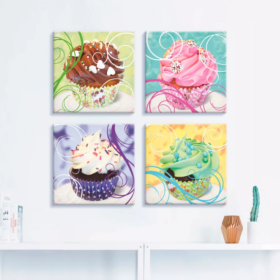Artland Leinwandbild »Cupcakes«, Süßspeisen, (4 St.) günstig online kaufen