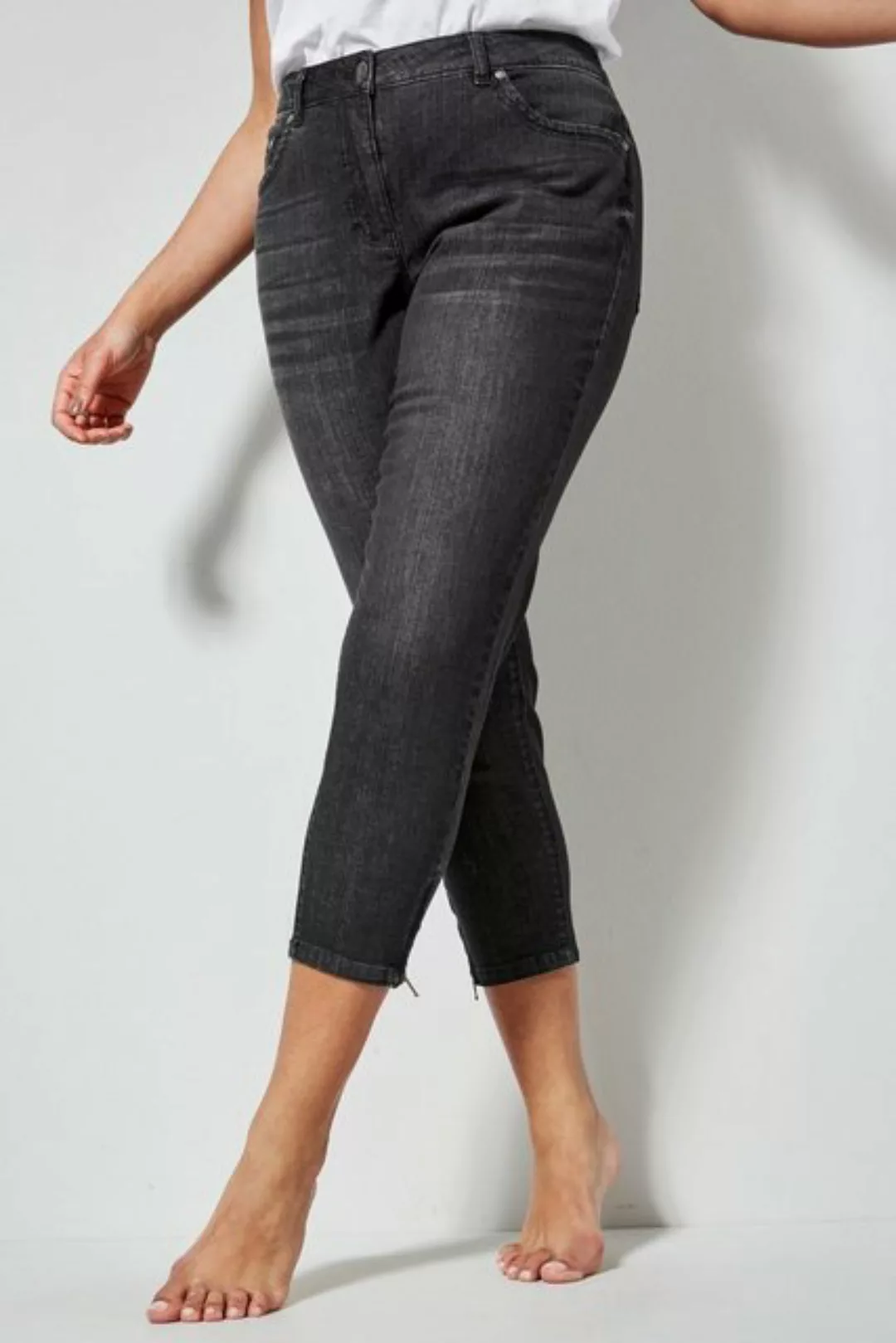 Dollywood Röhrenjeans 7/8-Jeans Slim Fit 5-Pocket Saumzipper günstig online kaufen