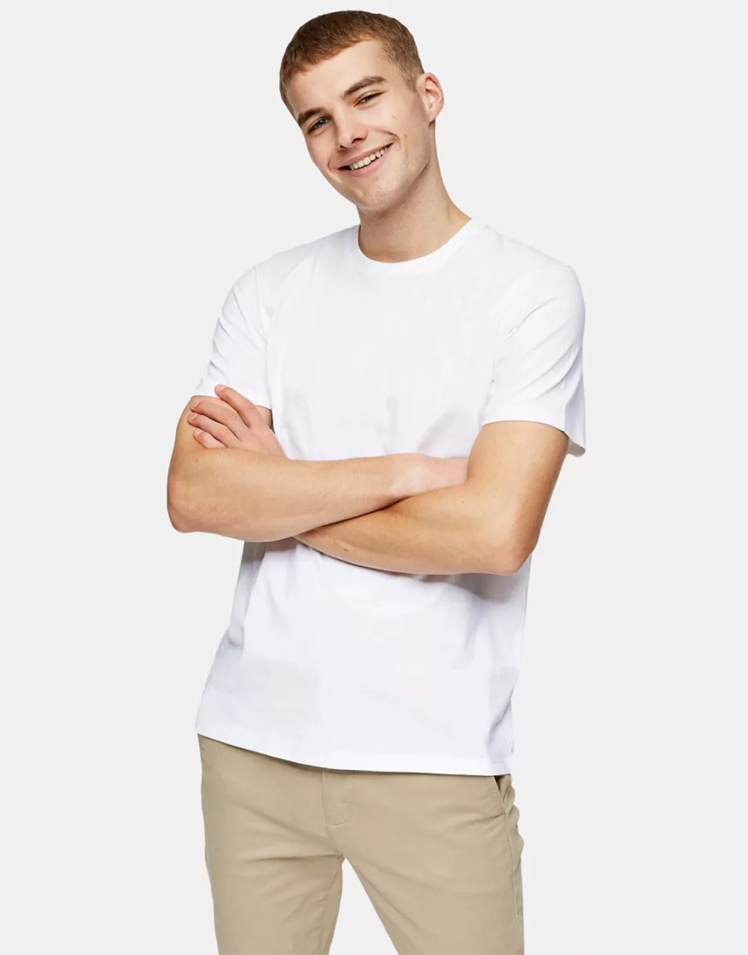 Topman – Klassisches T-Shirt in Weiß günstig online kaufen