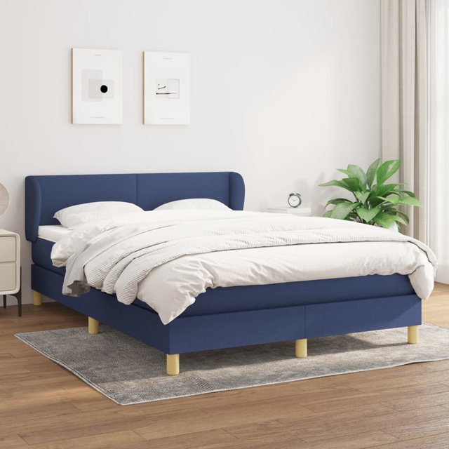 vidaXL Bettgestell Boxspringbett mit Matratze Creme 140x200 cm Stoff Bett B günstig online kaufen