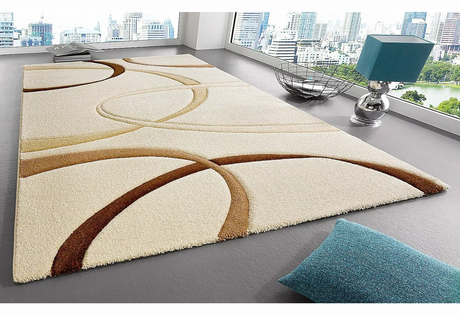 my home Teppich »Bilbao«, rechteckig, handgearbeiteter Konturenschnitt, fla günstig online kaufen