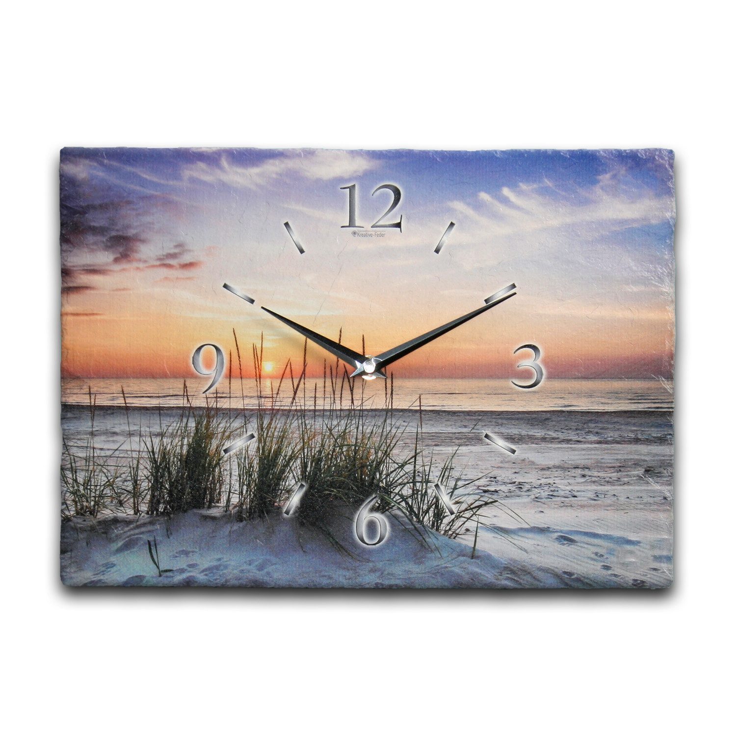 Kreative Feder Wanduhr Design-Wanduhr aus Stein günstig online kaufen