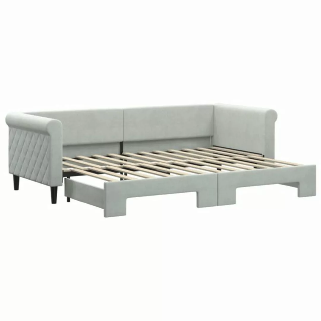 vidaXL Bett Tagesbett Ausziehbar Hellgrau 80x200 cm Samt günstig online kaufen