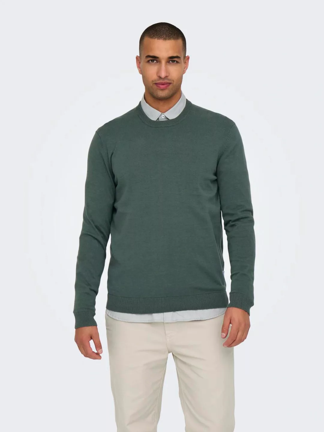 ONLY & SONS Rundhalspullover ONSALEX 12 SOLID CREW NECK KNIT günstig online kaufen