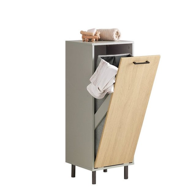 SoBuy Wäscheschrank BZR132 Badezimmerschrank mit Wäschesack Wäschesammler W günstig online kaufen