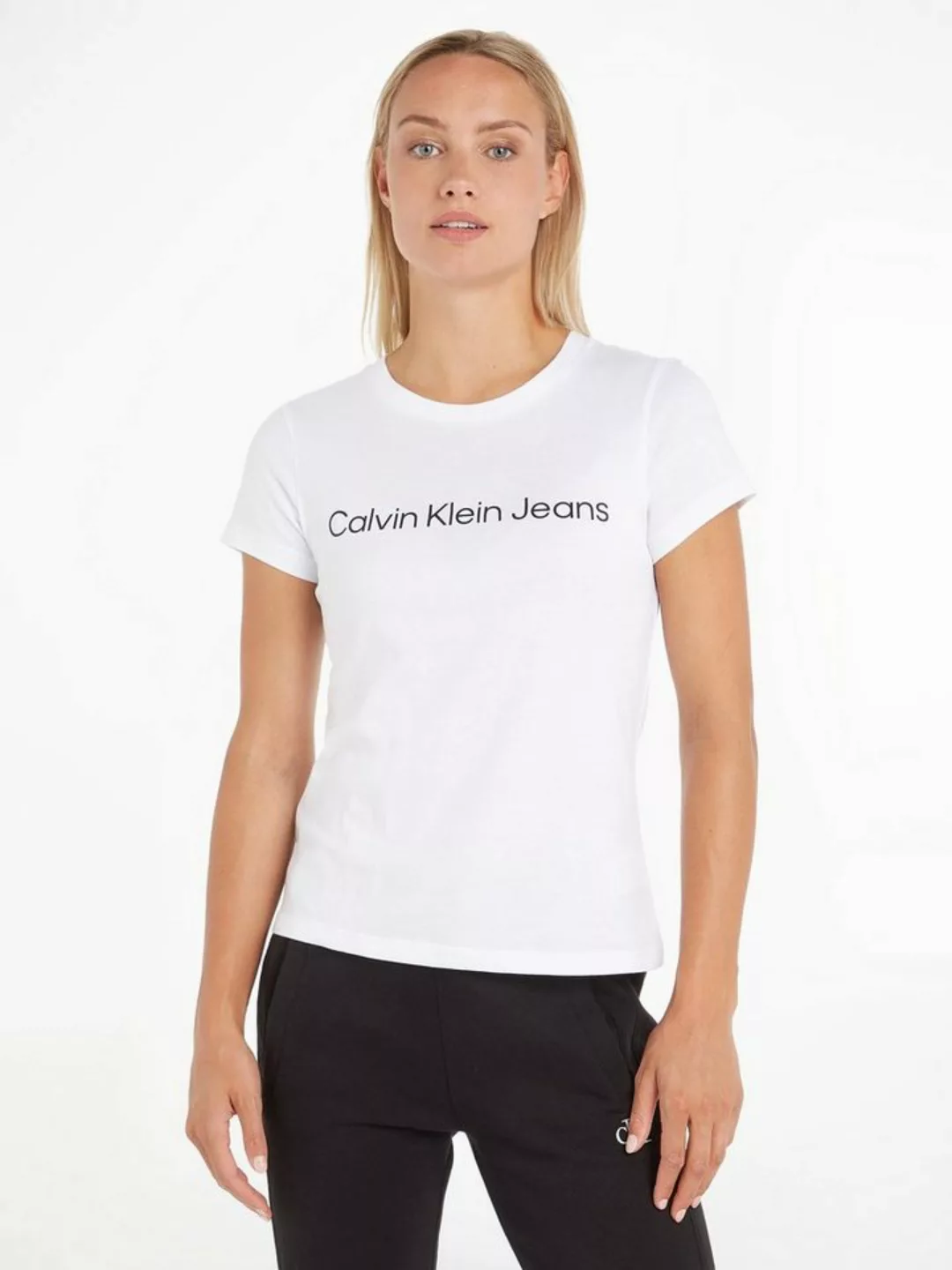 Calvin Klein Jeans T-Shirt CORE INSTIT LOGO SLIM FIT TEE mit CK-Logoschrift günstig online kaufen