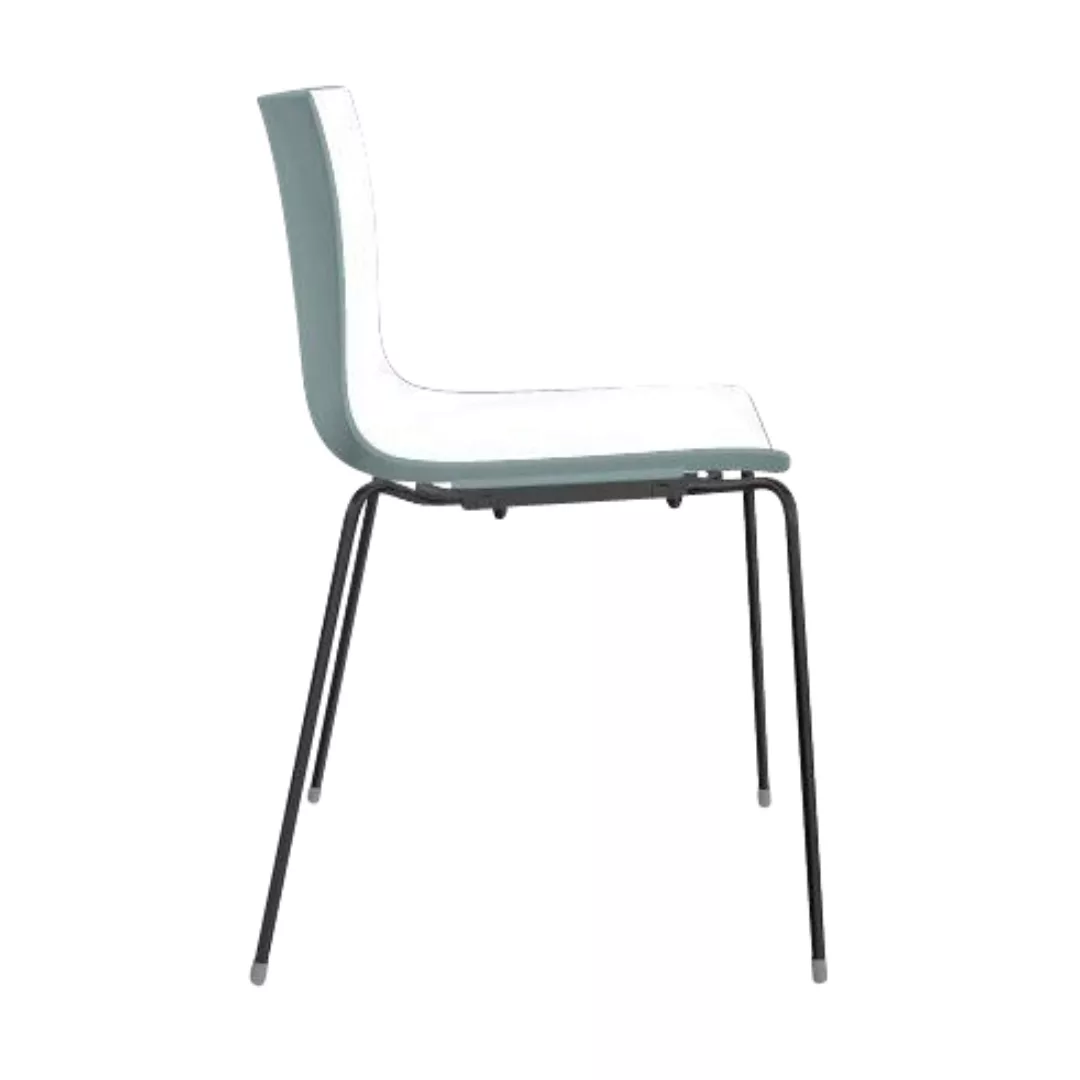 Arper - Catifa 46 0251 Stuhl zweifarbig Gestell schwarz - weiß/petrol/Außen günstig online kaufen