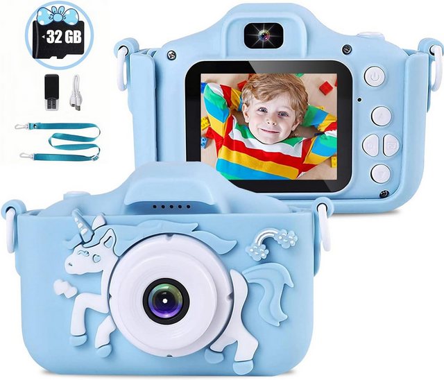 Rawrr Kinderkamera (20 MP, 8x opt. Zoom, Fotoaufnahmen,1080p Video,32-GB-SD günstig online kaufen