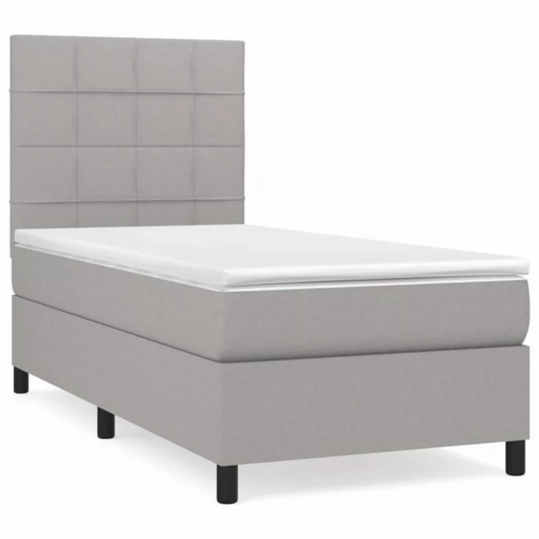 furnicato Bett Boxspringbett mit Matratze Hellgrau 80x200 cm Stoff günstig online kaufen