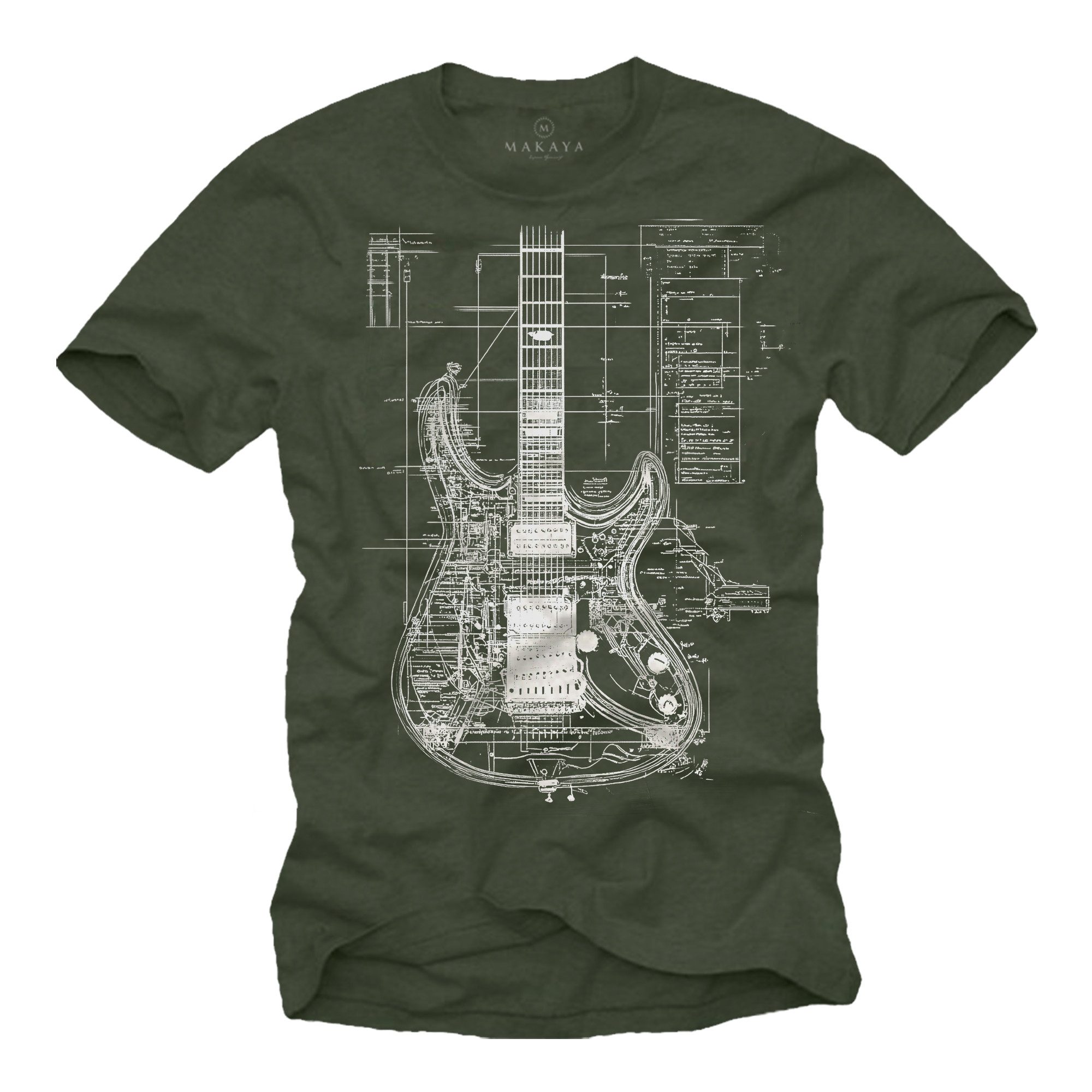 MAKAYA Print-Shirt mit Gitarrenmotiv Herren Musik günstig online kaufen