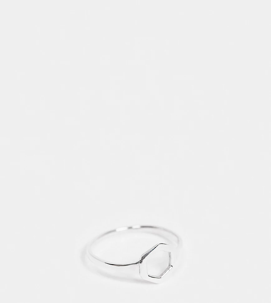 Kingsley Ryan – Dicker Ring im sechseckigen Design aus Sterlingsilber günstig online kaufen