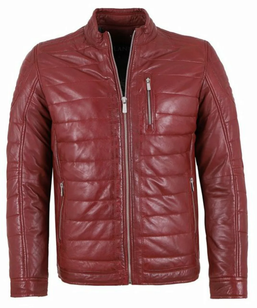 Jilani Lederjacke Iven-2 #KJ Echtleder Lederjacke Steppjacke Lammnappa rot günstig online kaufen