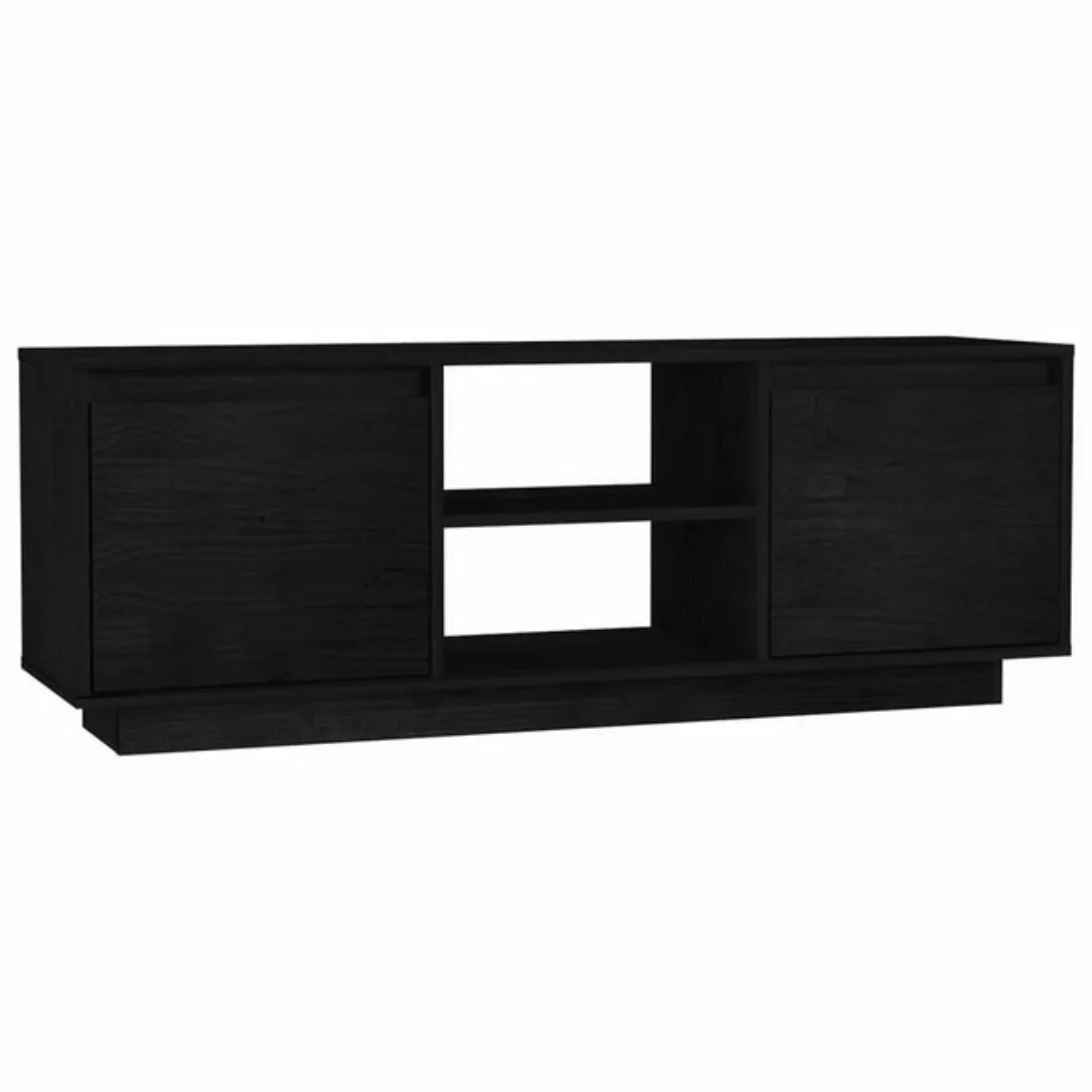 furnicato TV-Schrank Schwarz 110x30x40 cm Massivholz Kiefer (1-St) günstig online kaufen