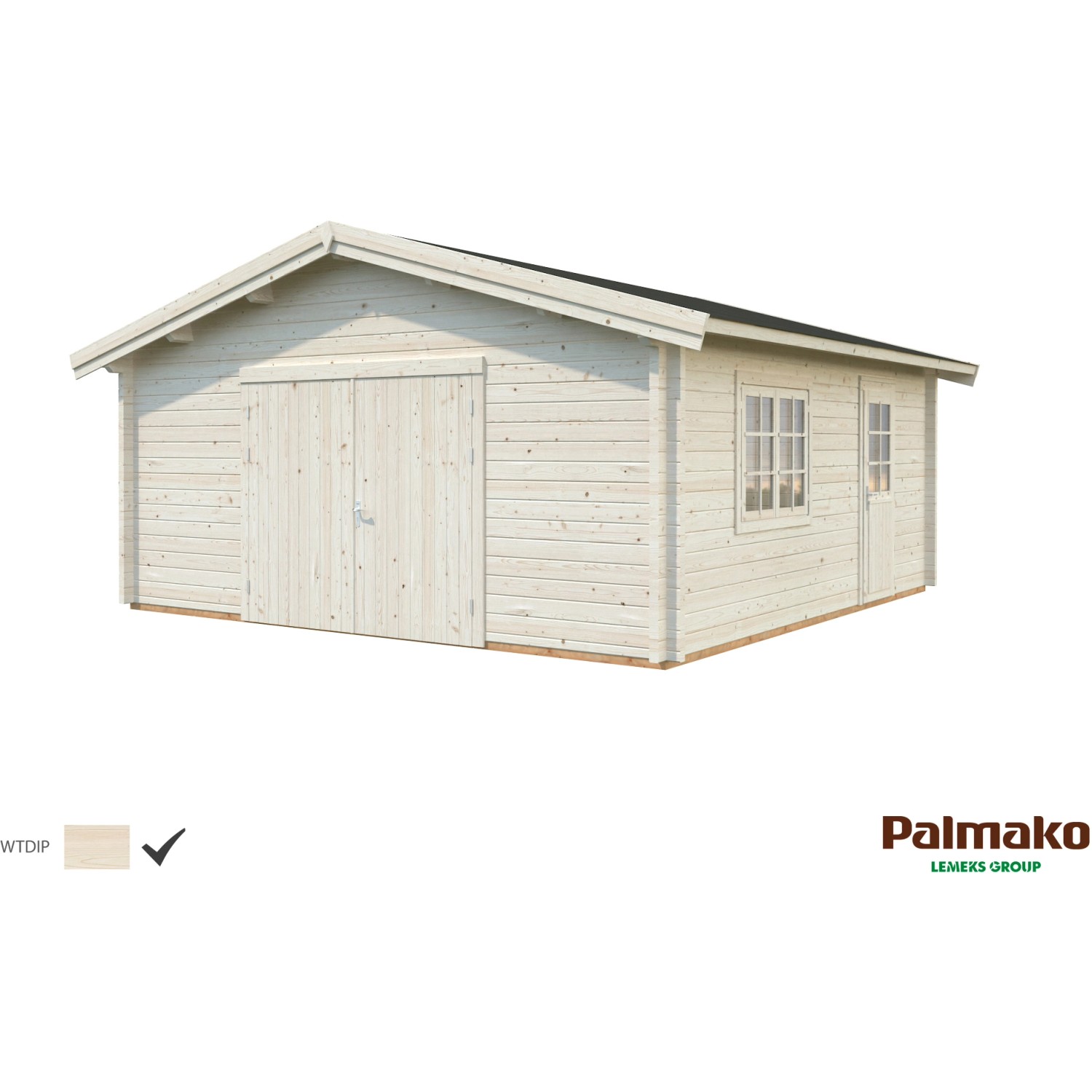 Palmako Holzgarage Roger mit Holztor Klar tauchgrundiert 540 cm x 540 cm günstig online kaufen