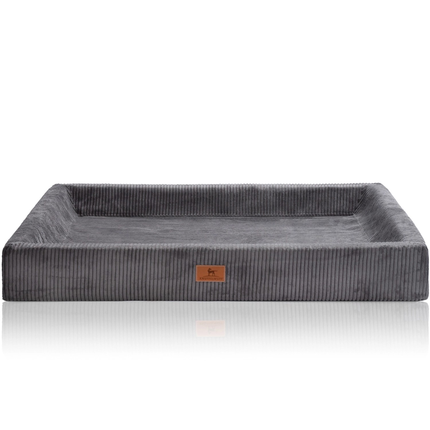 Knuffelwuff Hundebett Santiago Orthopädisch Cord XL 105 x 80cm Grau günstig online kaufen