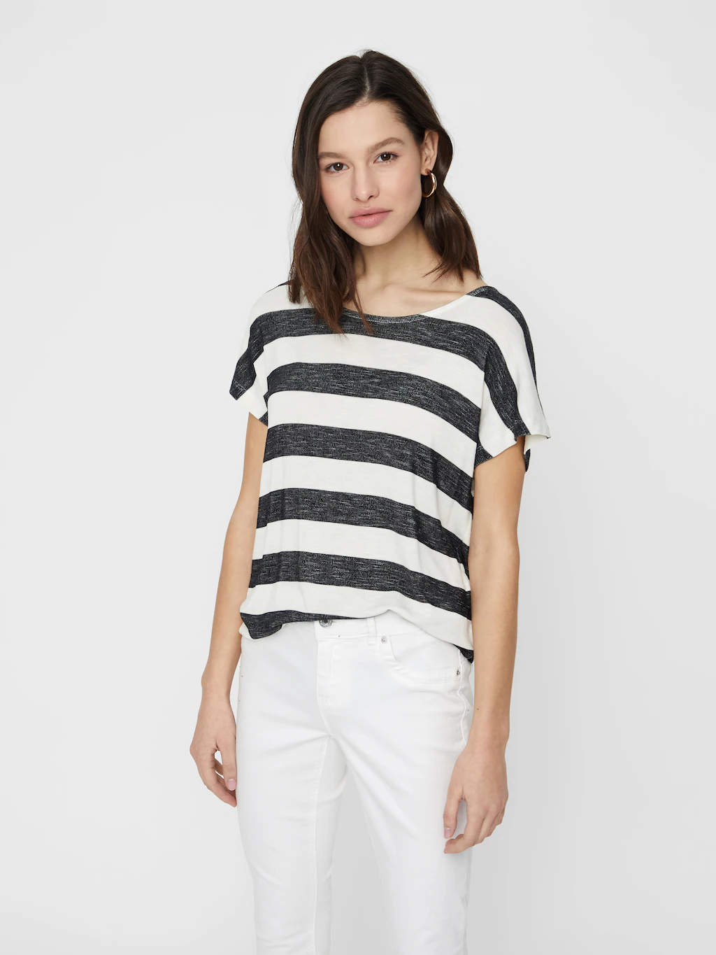 Vero Moda Kurzarmshirt "VMWIDE STRIPE SL TOP GA JRS NOOS" günstig online kaufen