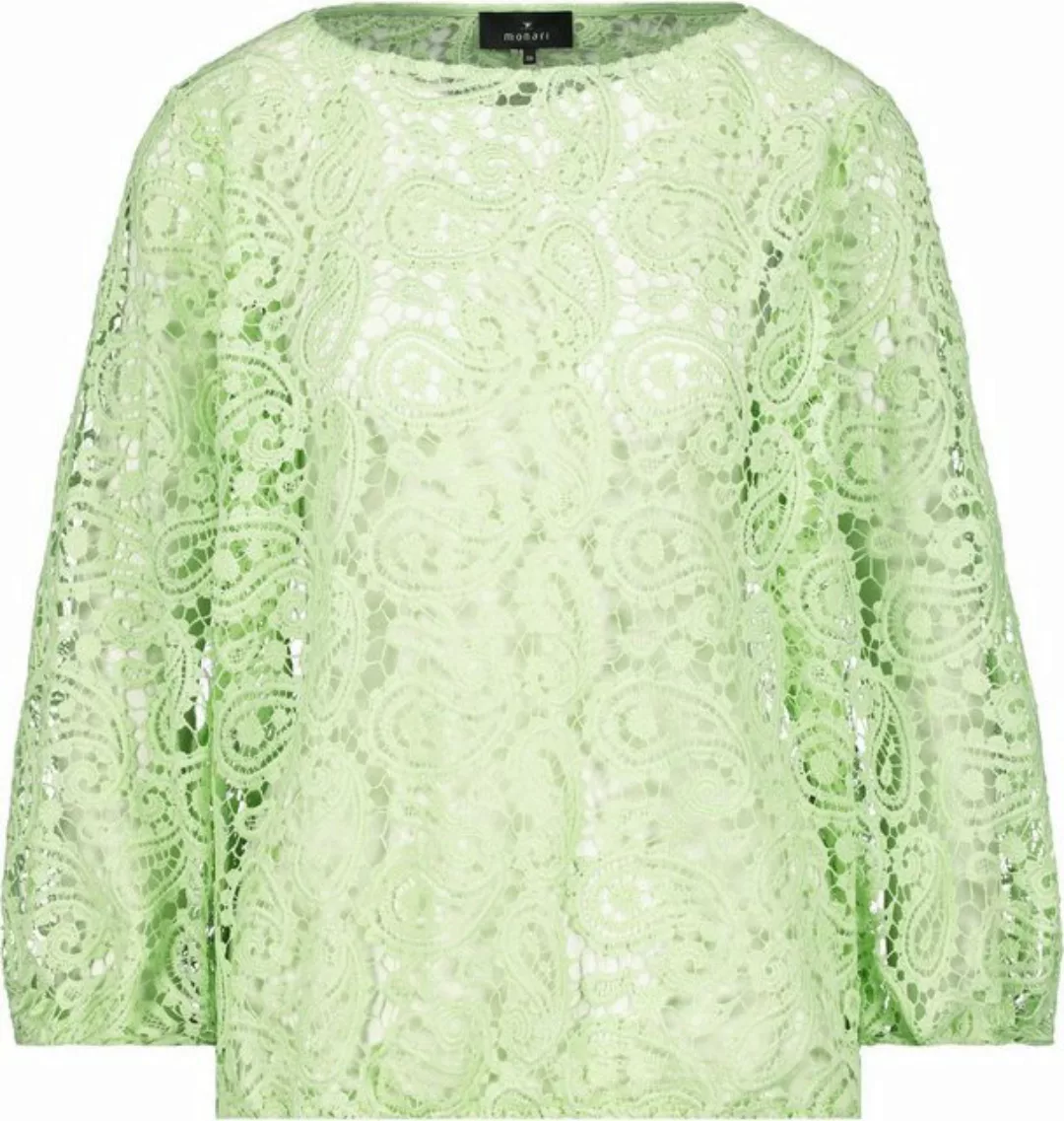 Monari Kurzarmhemd Bluse mit Spitze in grün günstig online kaufen