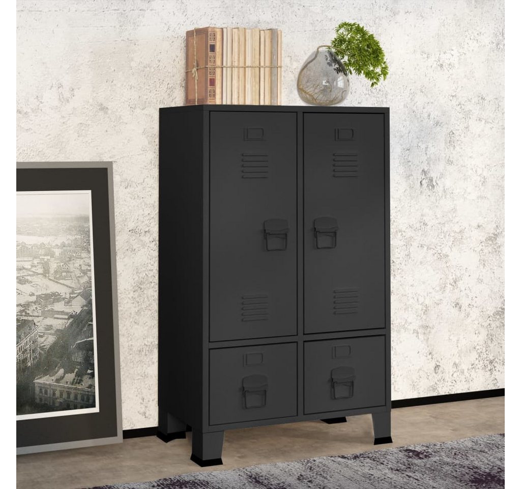 vidaXL Spind Kleiderschrank Spind Industrie-Stil Anthrazit 67x35x107 cm Sta günstig online kaufen