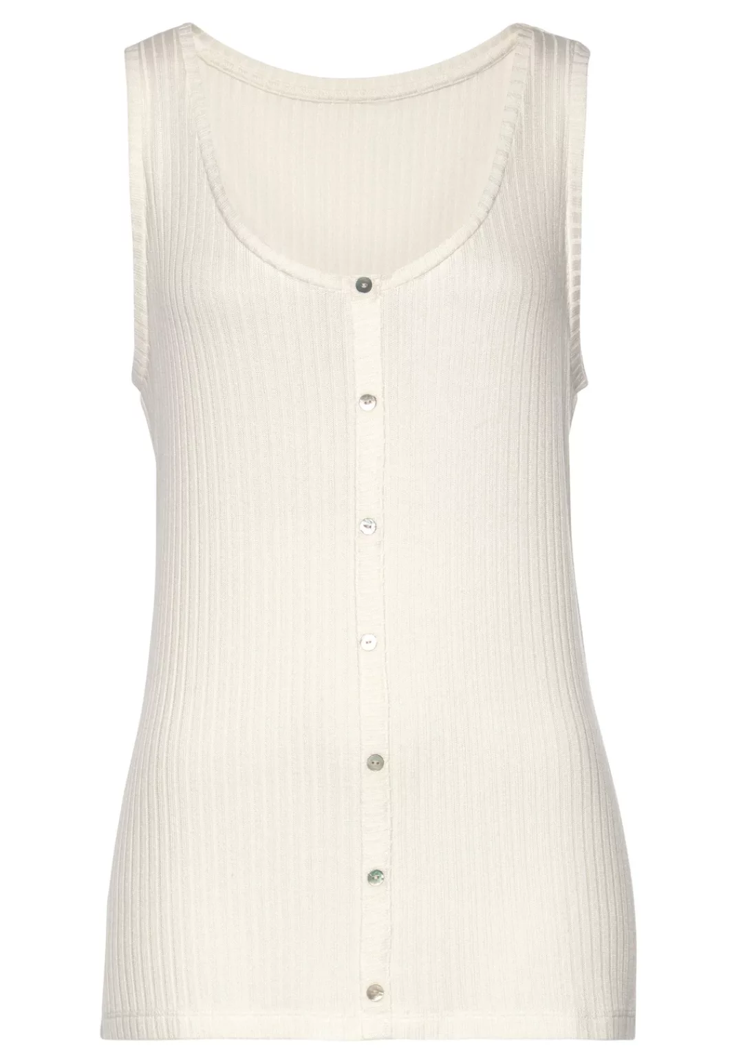 Vivance Ripptanktop "mit Zierknopfleiste", aus weicher Ripp-Qualität mit Vi günstig online kaufen
