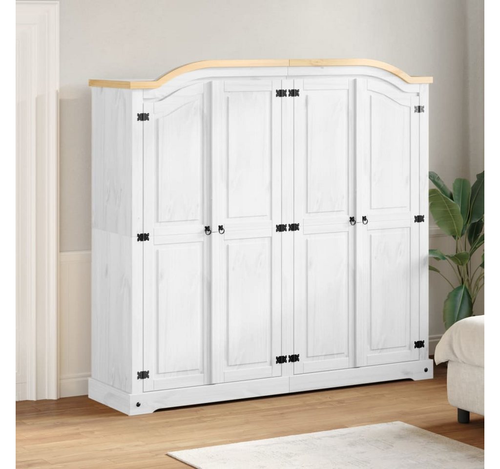 vidaXL Schrankmodule Kleiderschrank Corona Weiß 194x52x186 cm Massivholz Ki günstig online kaufen