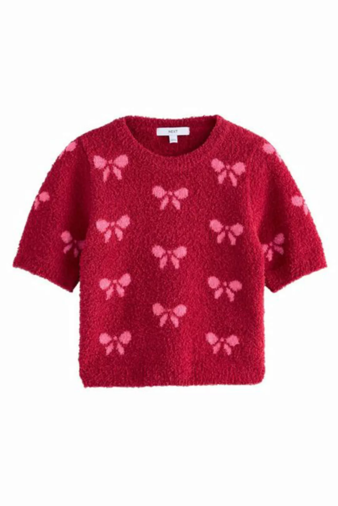 Next Rundhalspullover Kurzärmeliger Pullover mit Schleife am Ausschnitt (1- günstig online kaufen