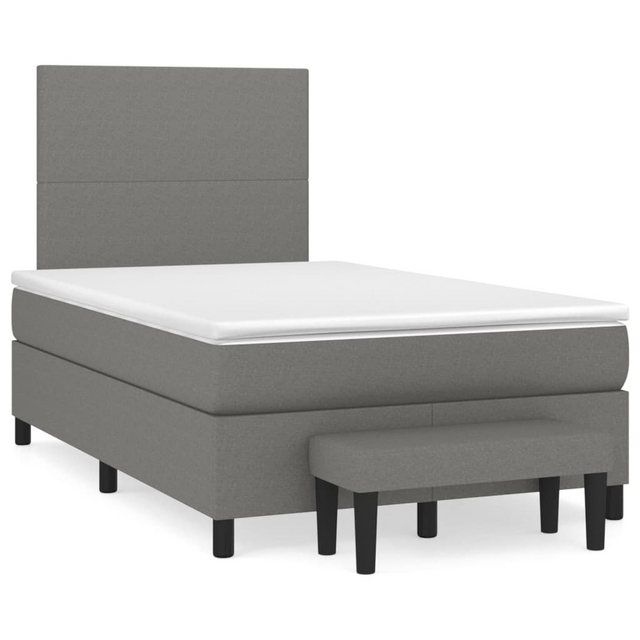 vidaXL Boxspringbett Boxspringbett mit Matratze und Fusshocker Stoff (120 x günstig online kaufen