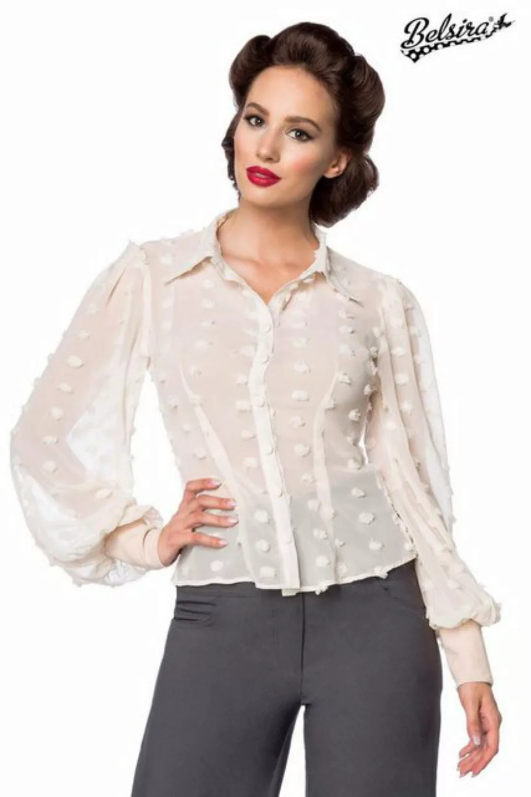 BELSIRA Hemdbluse Belsira - Vintage-Bluse - (2XL,3XL,4XL,L) günstig online kaufen