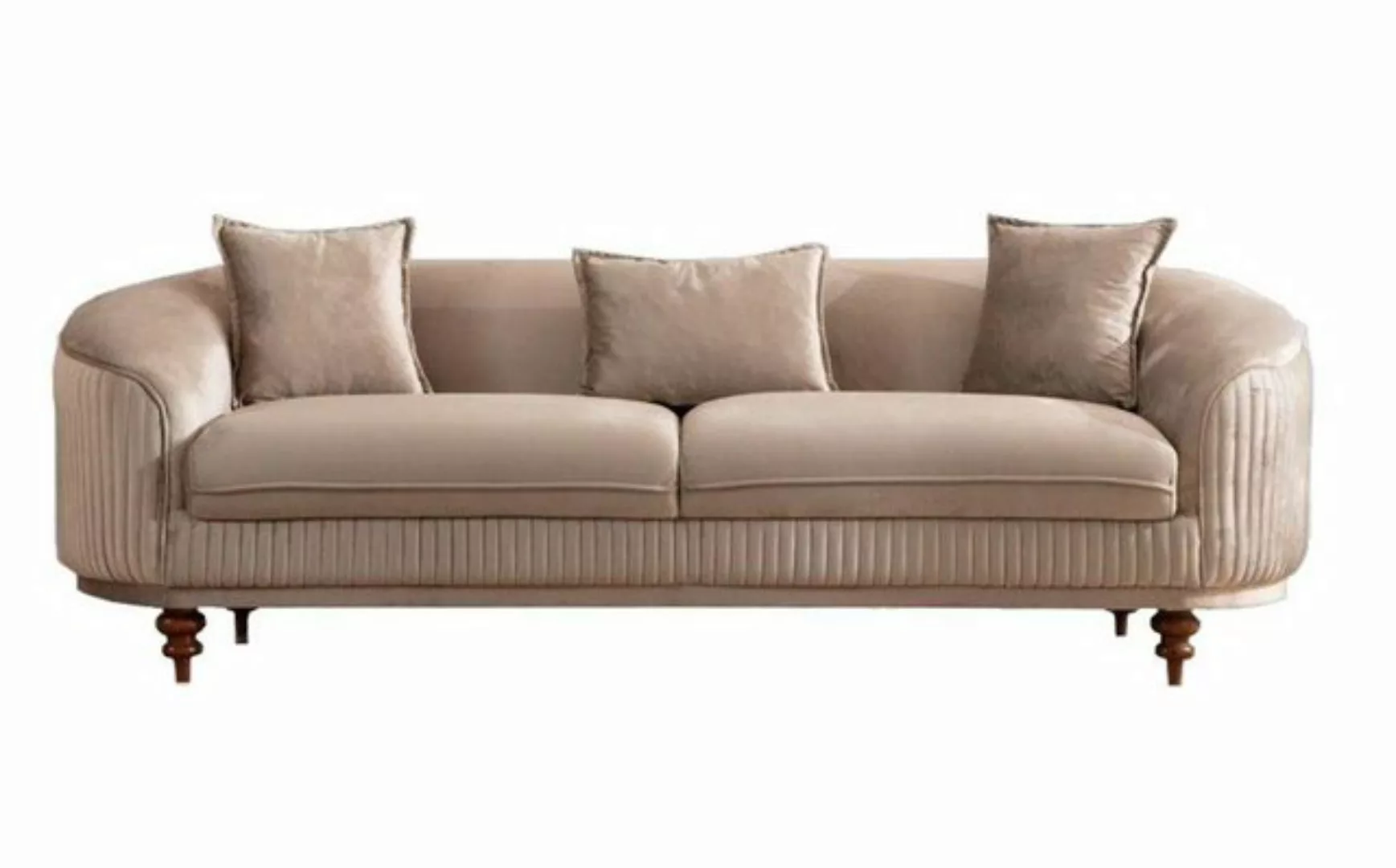 JVmoebel 3-Sitzer Beige Sofa 3 Sitzer Design Sofas Polster Moderne Sitz Neu günstig online kaufen