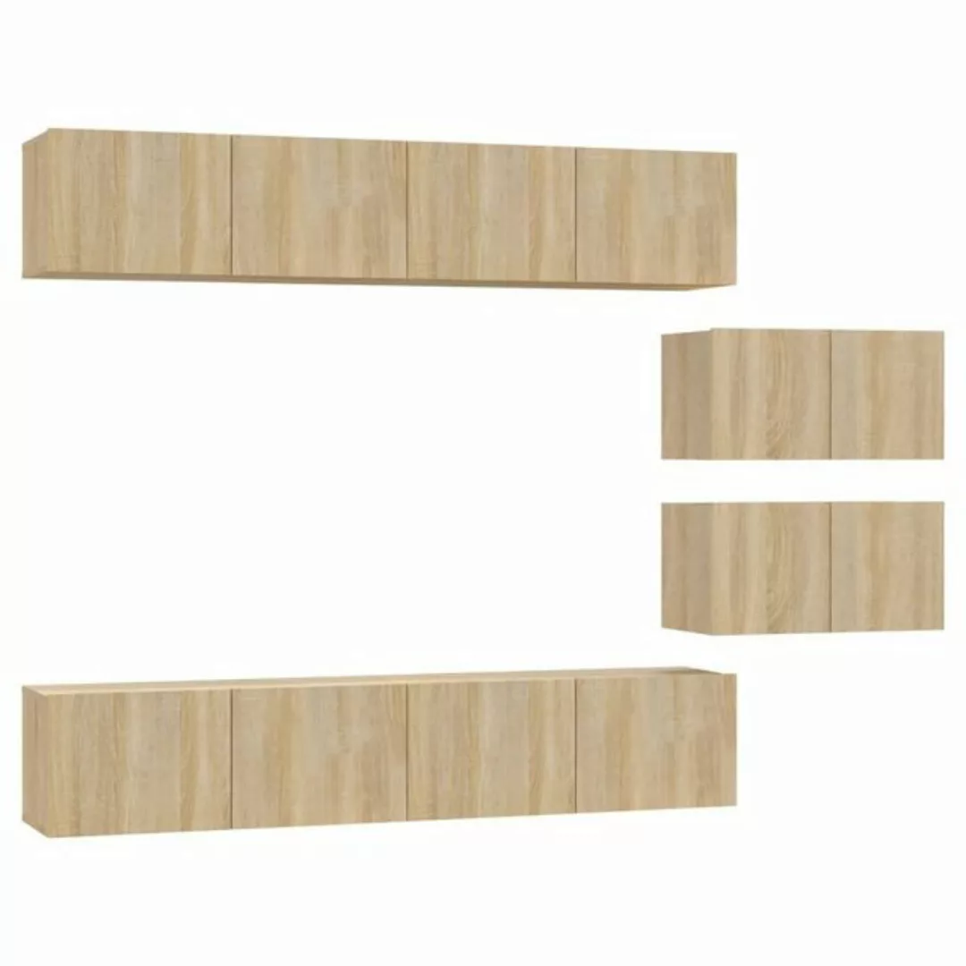 furnicato TV-Schrank 6-tlg. TV-Schrank-Set Sonoma-Eiche Holzwerkstoff (1-St günstig online kaufen