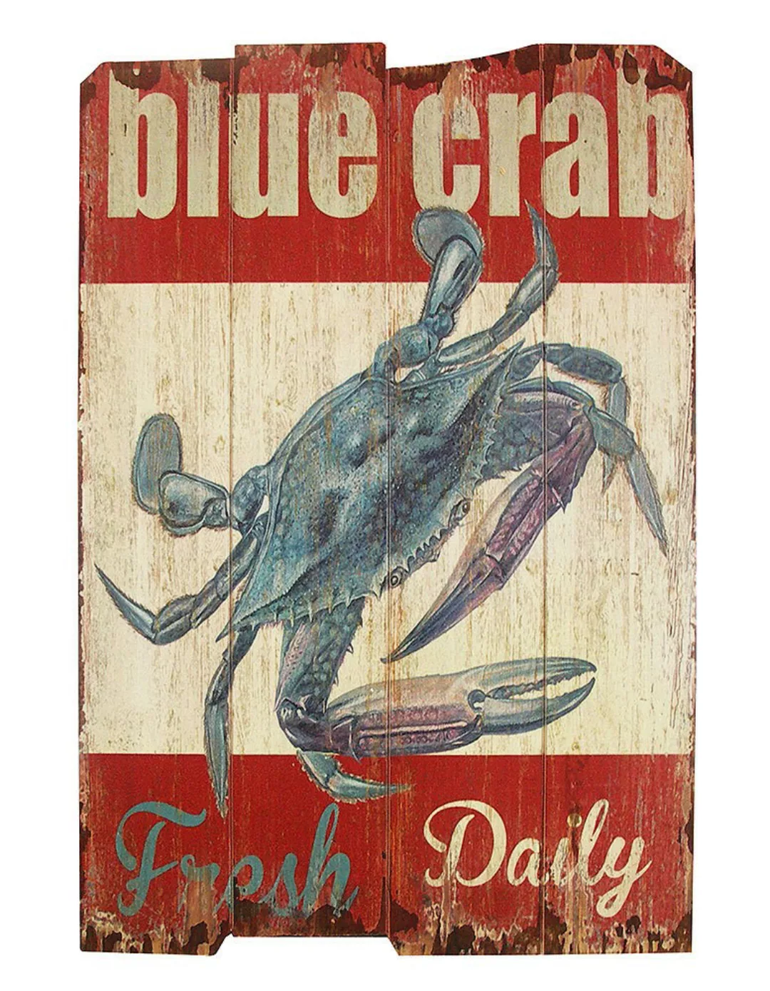 Wandbild BLUE CRAB Holz Nostalgie Vintage Diner Antik-Stil 60x40cm günstig online kaufen