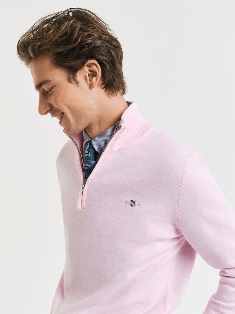 Gant Half Zip Pullover Hellrosa - Größe M günstig online kaufen