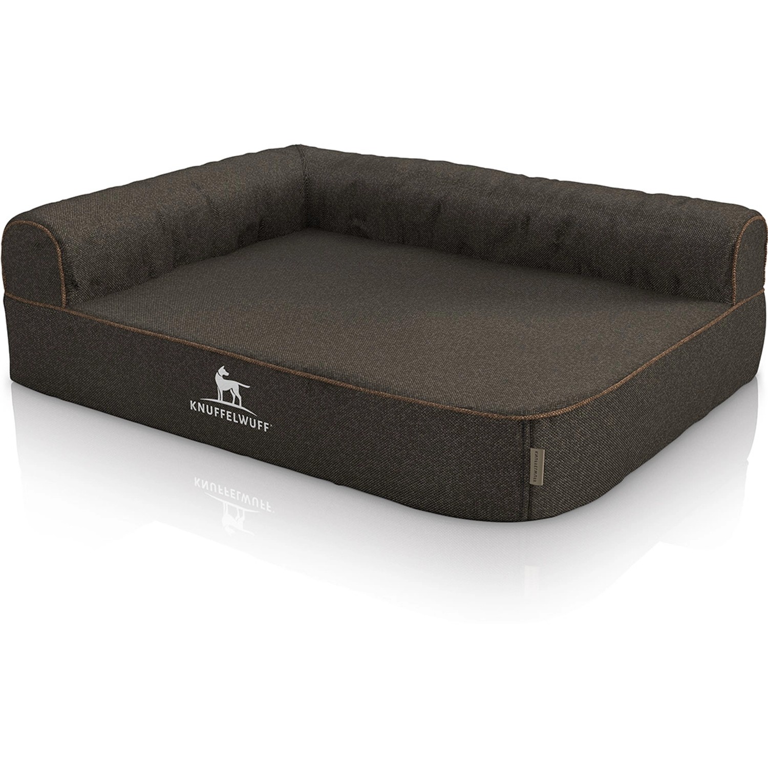 Knuffelwuff Eck Hundebett Marlie Orthopädisch Velours XXL 120 x 80cm Lehne günstig online kaufen