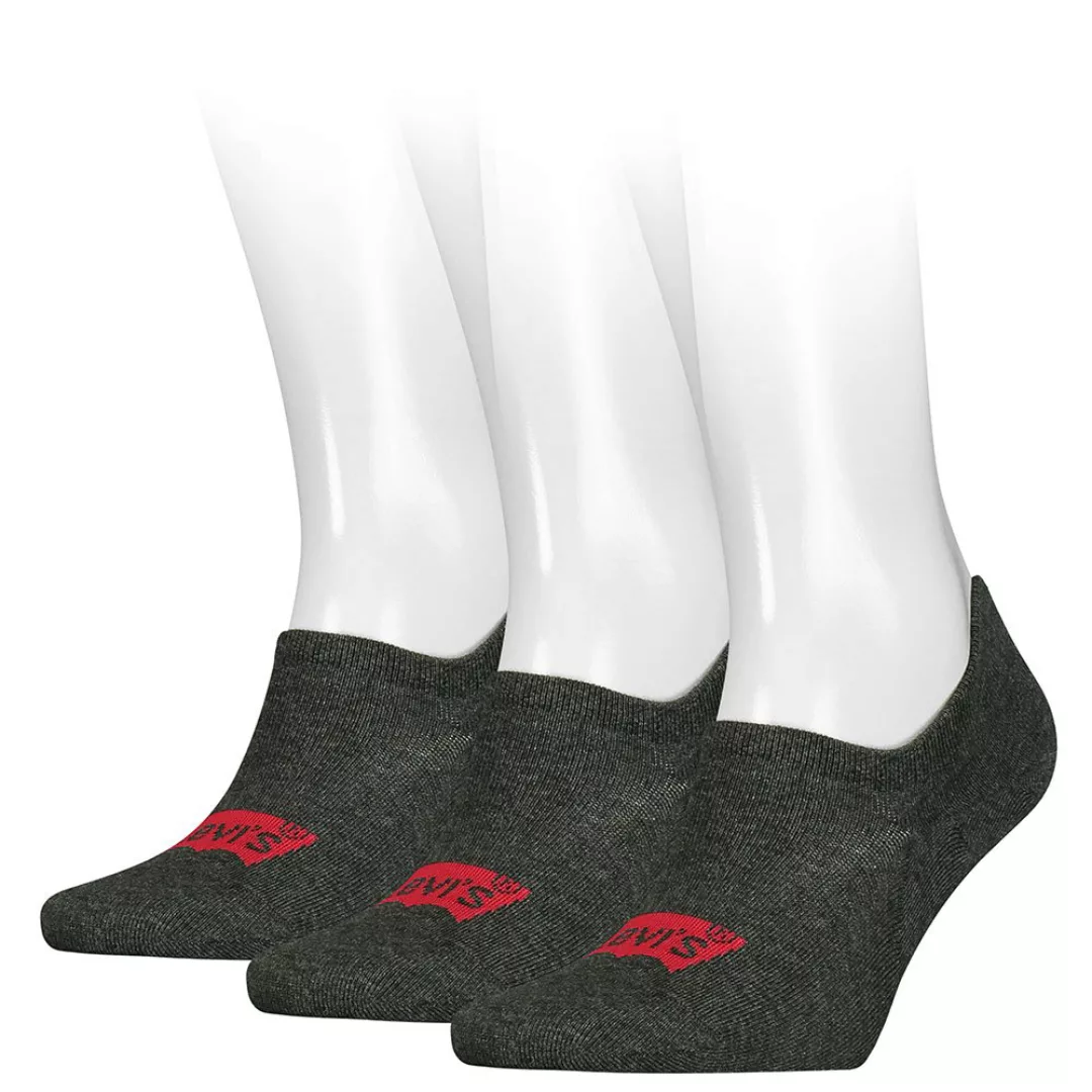 Levi´s ® High Rise Batwing Logo Footie Socken 3 Paare EU 43-46 Anthracite M günstig online kaufen