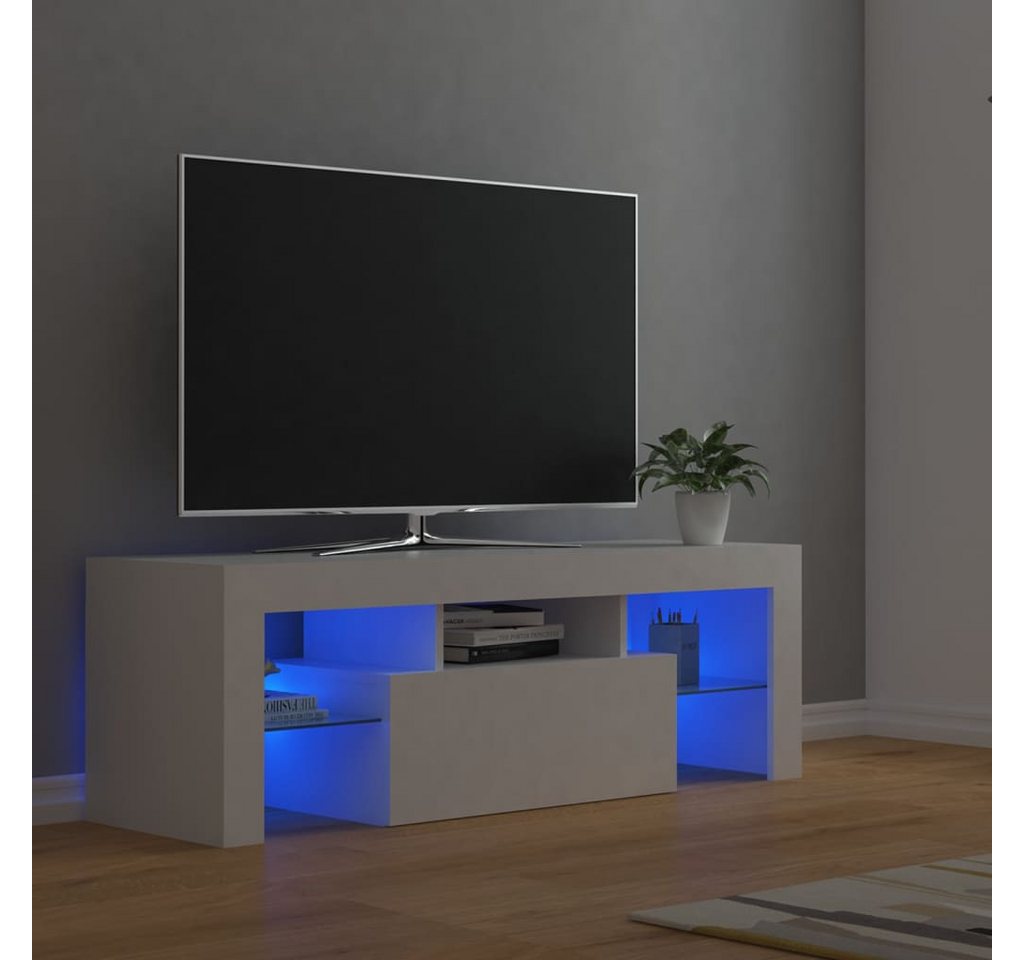 vidaXL TV-Schrank TV-Schrank mit LED Leuchten Weiß 120x35x40 cm Lowboard günstig online kaufen