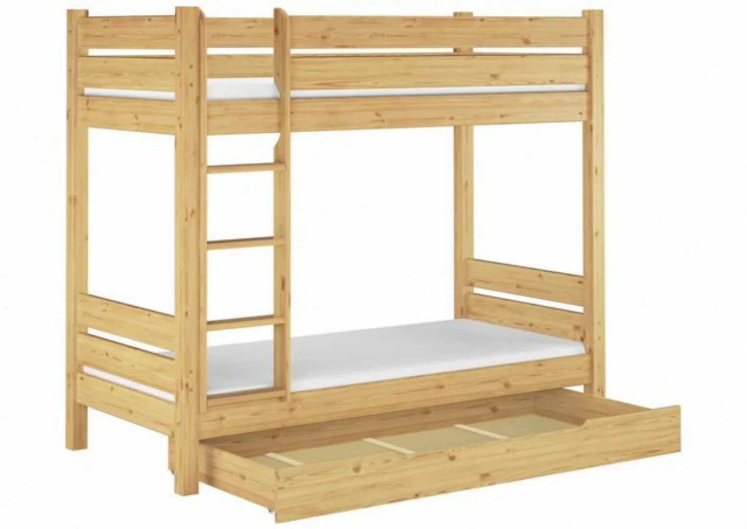 ERST-HOLZ Etagenbett Stockbett Kinder 90x200 mit Rost und Matratze günstig online kaufen