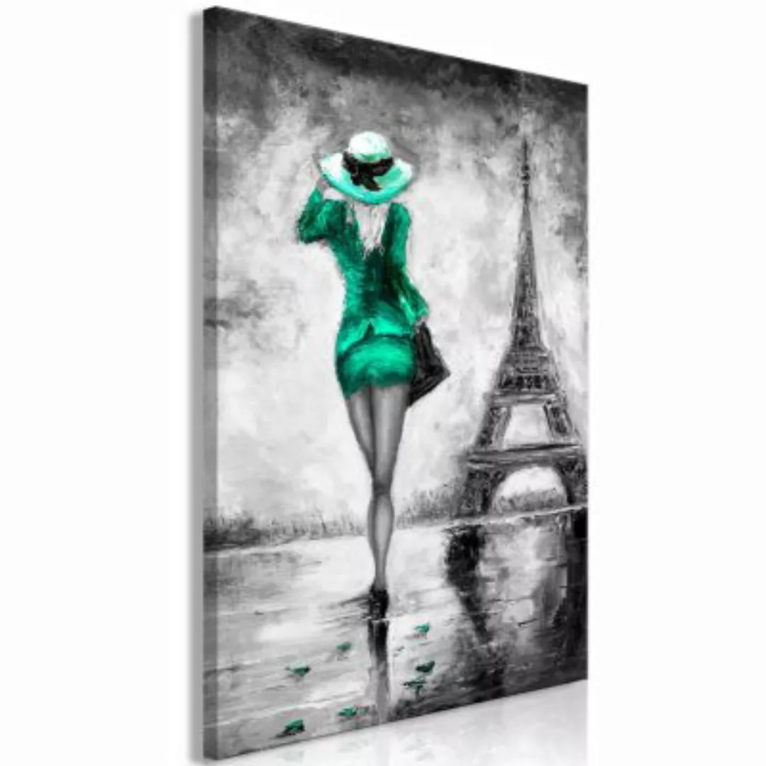 artgeist Wandbild Parisian Woman (1 Part) Vertical Green mehrfarbig Gr. 40 günstig online kaufen