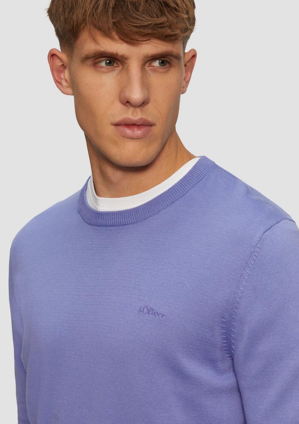 s.Oliver Strickpullover Strickpullover mit Logo-Stickerei Logo günstig online kaufen